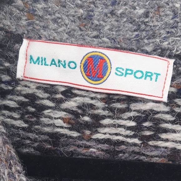 Milano Sport Women's Vest Grey/Cream Sz Small Argyle/Aztec/Fair Isle Pattern VTG - Picture 3 of 11